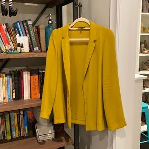 Mustard yellow top shop blazer